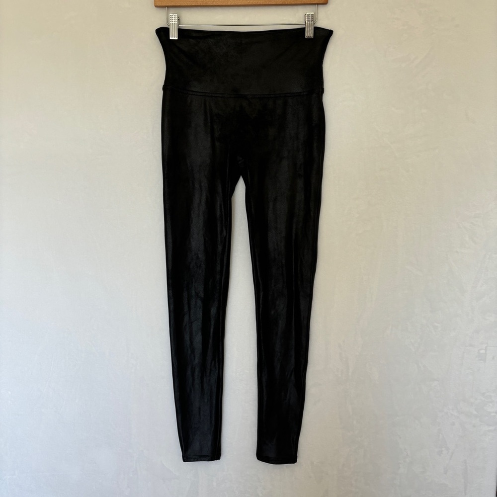 Spanx Womens Black‎ Pull On Casual Faux Leather Leggings Size large